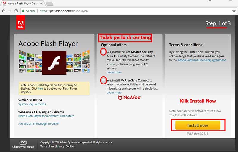 Cara Download dan Menginstall Adobe Flash Player part 3